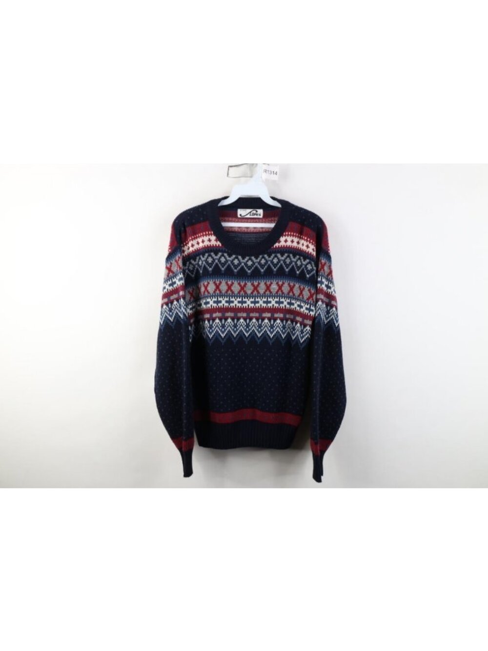 Vintage 90s Streetwear Womens Medium Fair Isle Knit Crewneck Sweater Acrylic